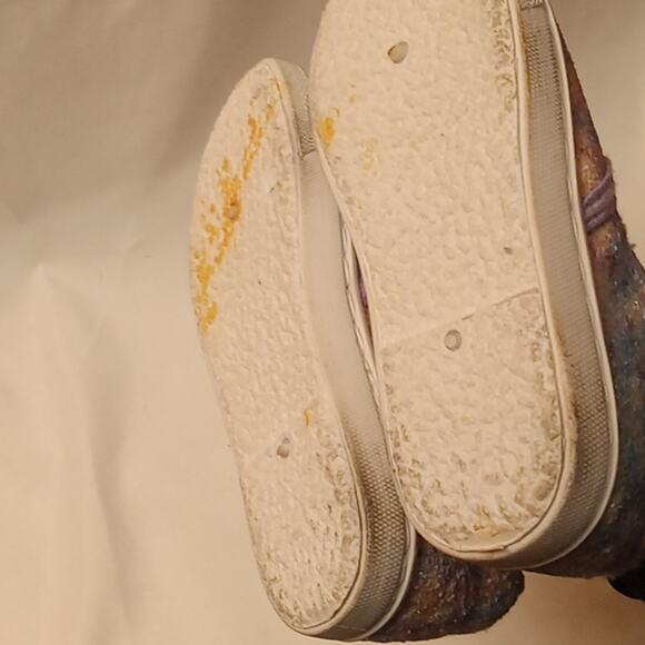 Fabkids Girls Multi Colored Glitter Size 10 Slip On Sneakers.  Trendy,Shimmering - Picture 6 of 6